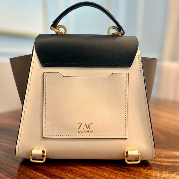 Zac Posen Eartha ColorBlock Black & Cream Convertible Satchel EUC SOLD OUT Every - Picture 12 of 17